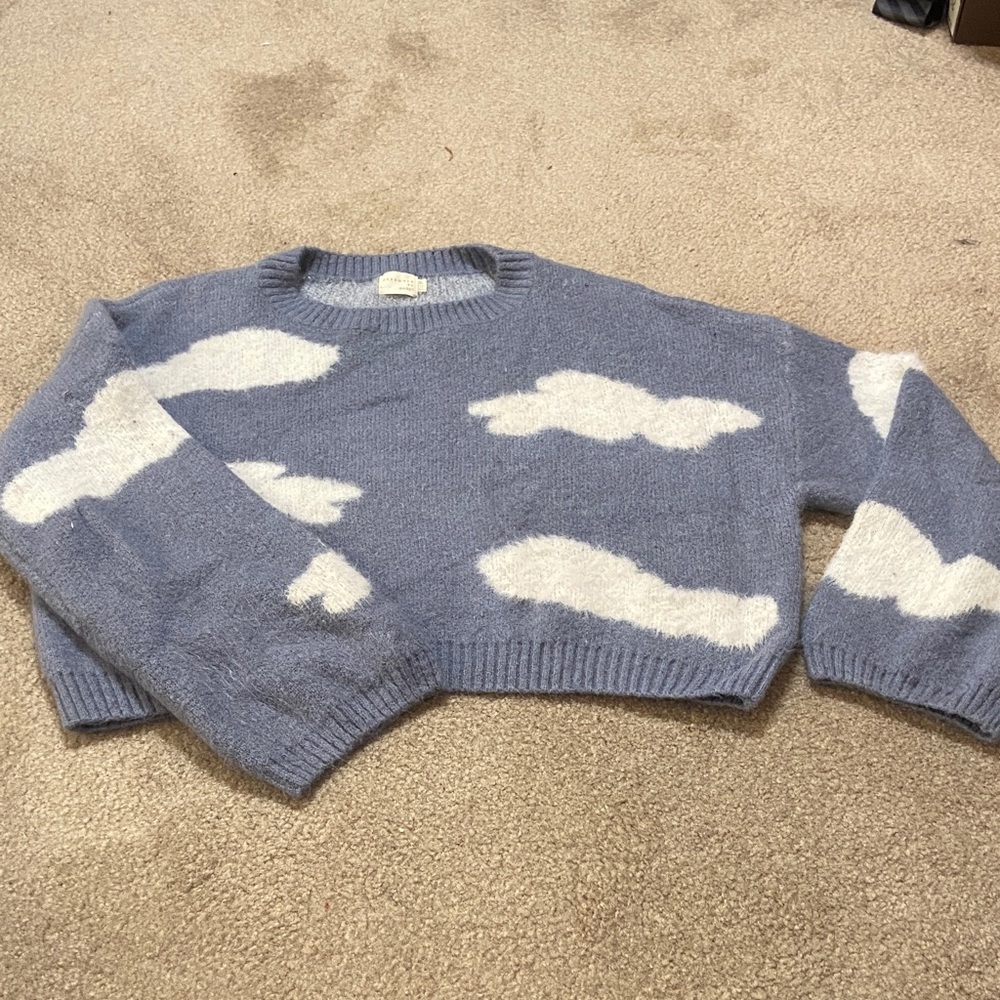 Dreamy Sky Blue Cloud Sweater